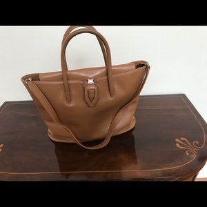 SHIZUE, Italian leather shoulder/tote bag with magnetic clip